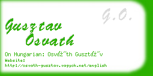 gusztav osvath business card